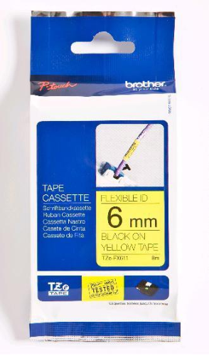 BROTHER TZEFX611 LAMINATO FLESS BK GIALL